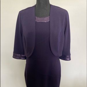 Size 12 dress with sequin neckline and jacket cuffs